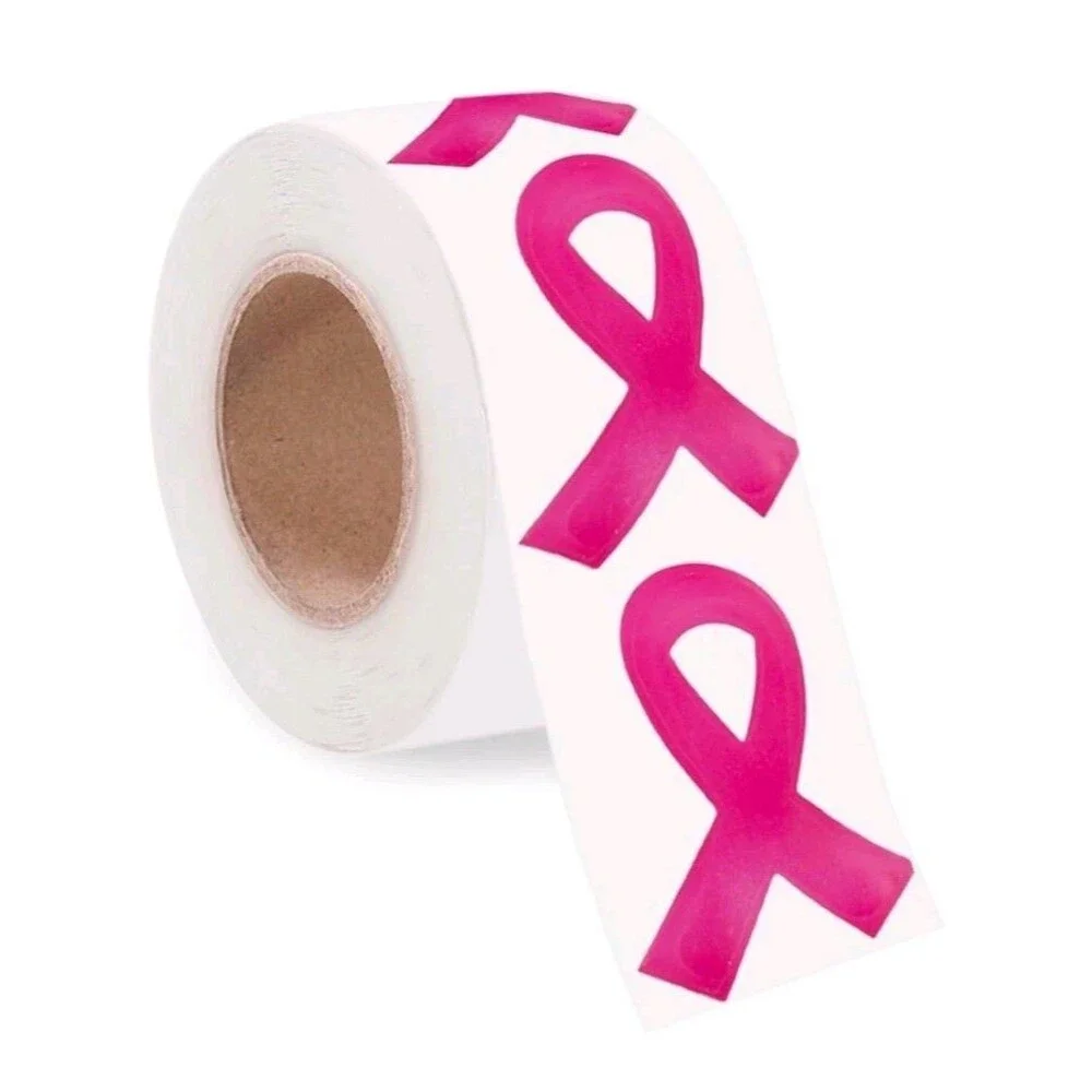 Pink Ribbon Breast Cancer Awareness Stickers - 300 Pcs, Face Stickers & Decal...